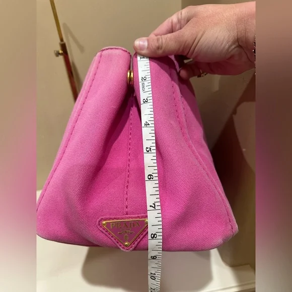 Prada Pink Canapa Canvas Tote Bag